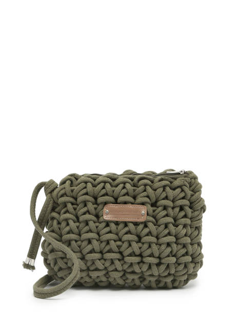 Crossbody Bag Crochet Le voyage en panier Green crochet PM651