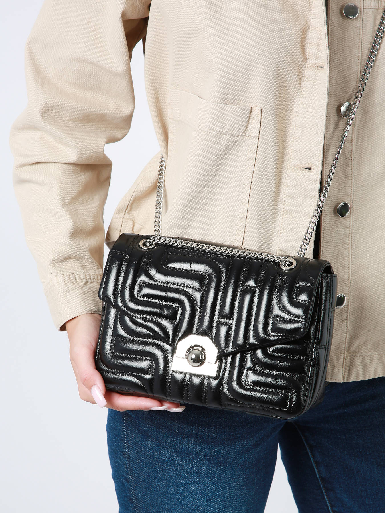 Sac bandouli?�re Lancel A.12512 noir en vente au meilleur prix