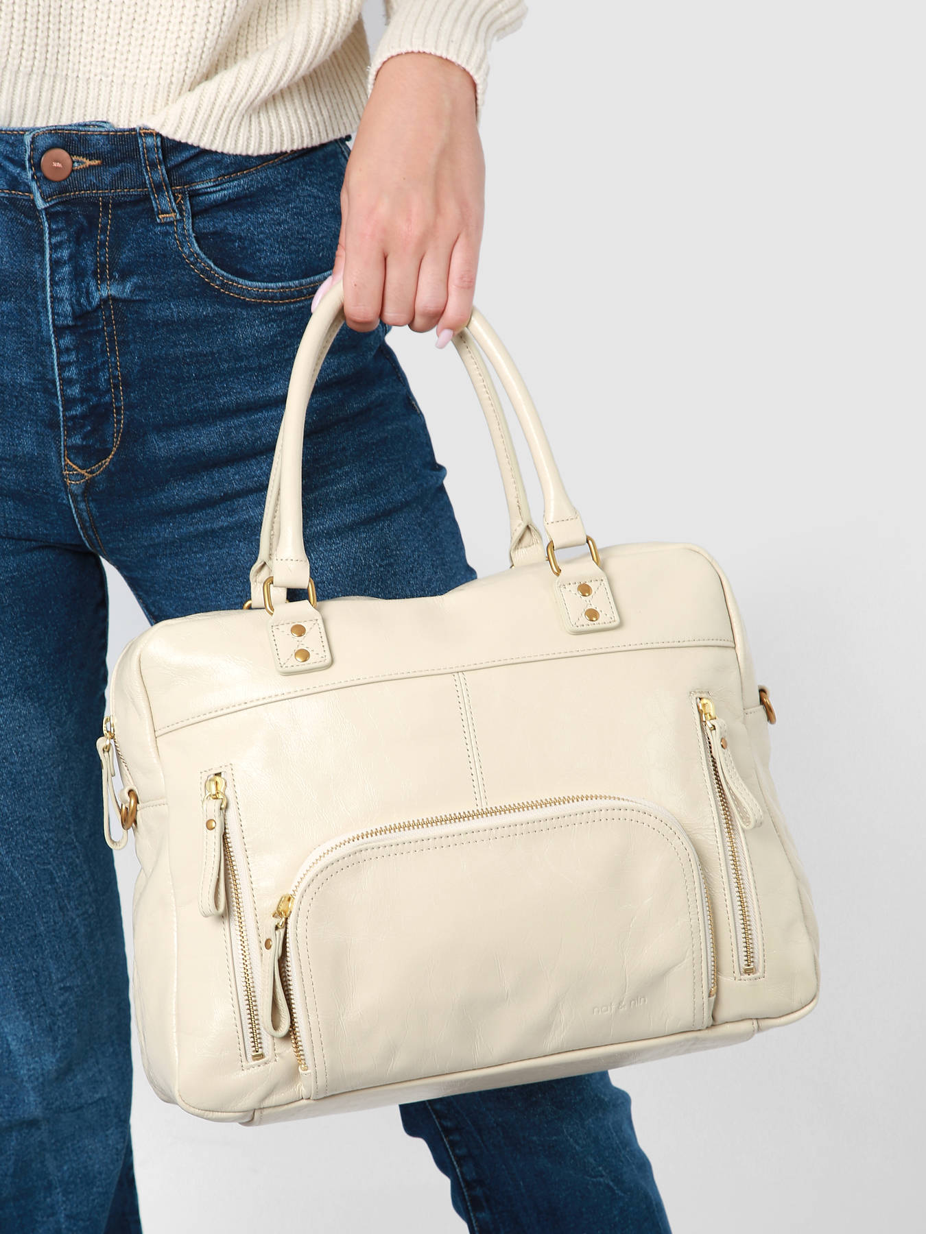 Sac port?� ?�paule Nat Et Nin MACY vanille en vente au meilleur prix
