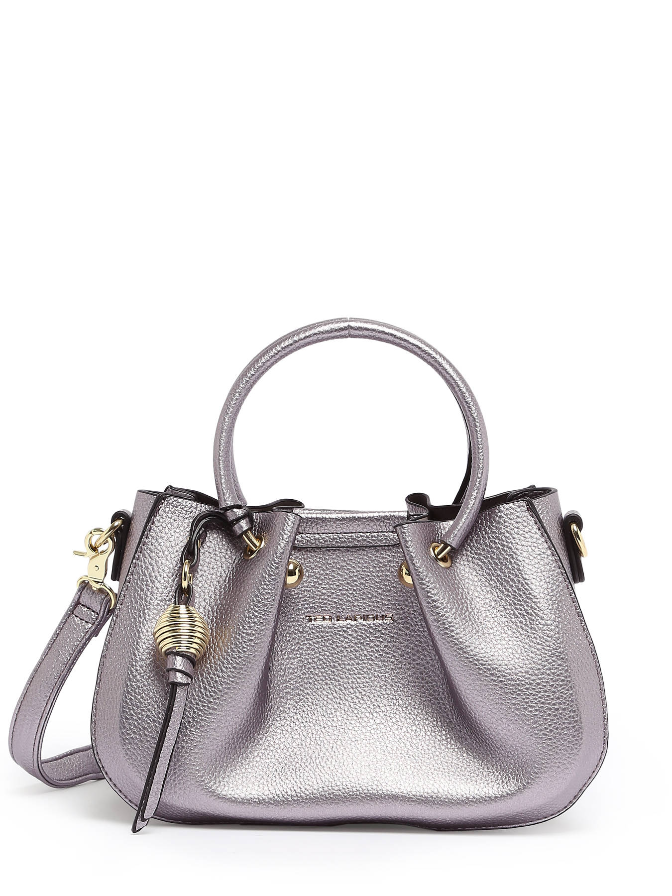 Sac Bandoulière Ted Lapidus En Cuir - Fabriqué En France, Couleur Marron - Occasion
