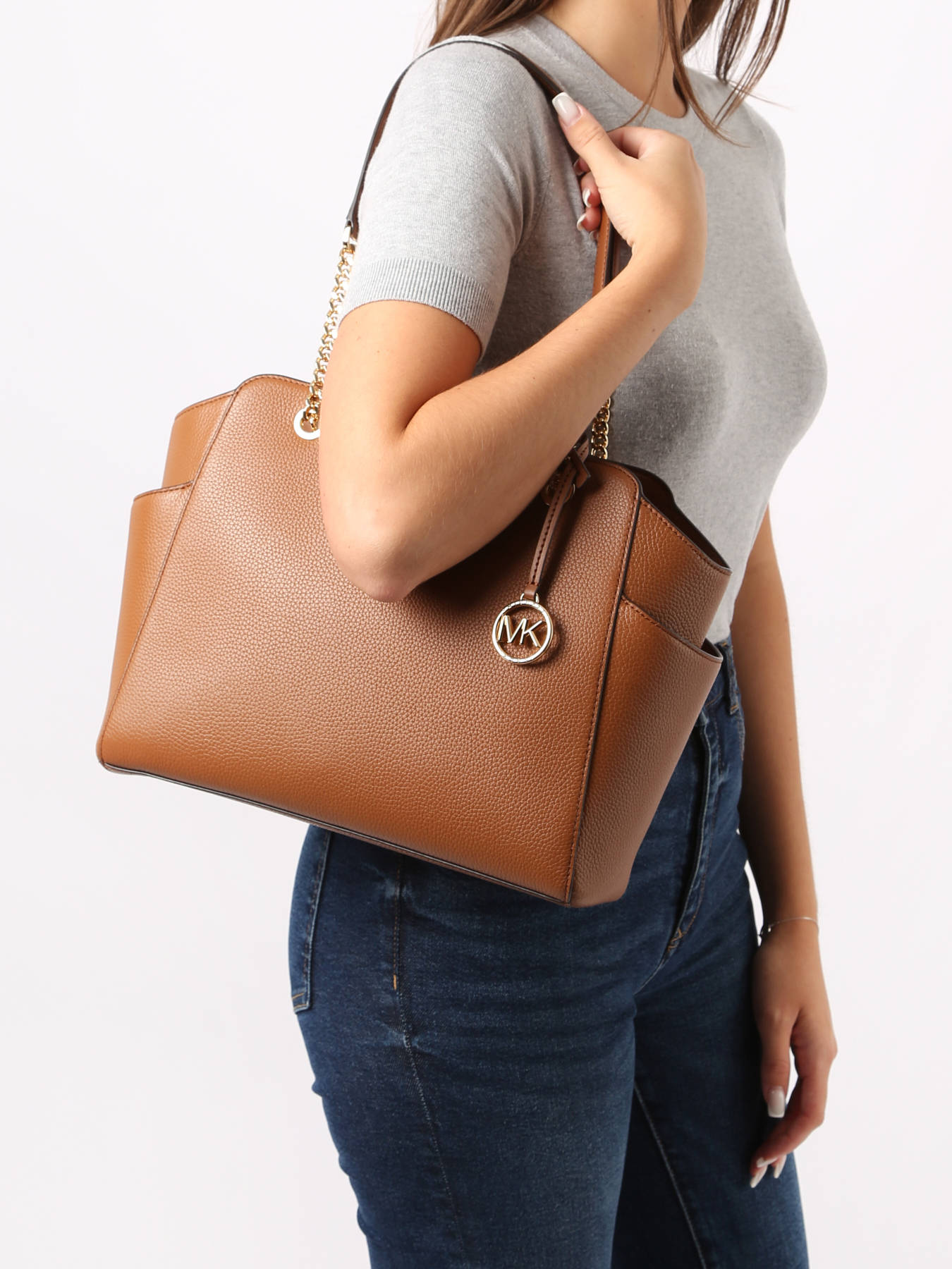 Michael Kors Sady Brown Saffiano Leather Large Tote | The Luxchange India