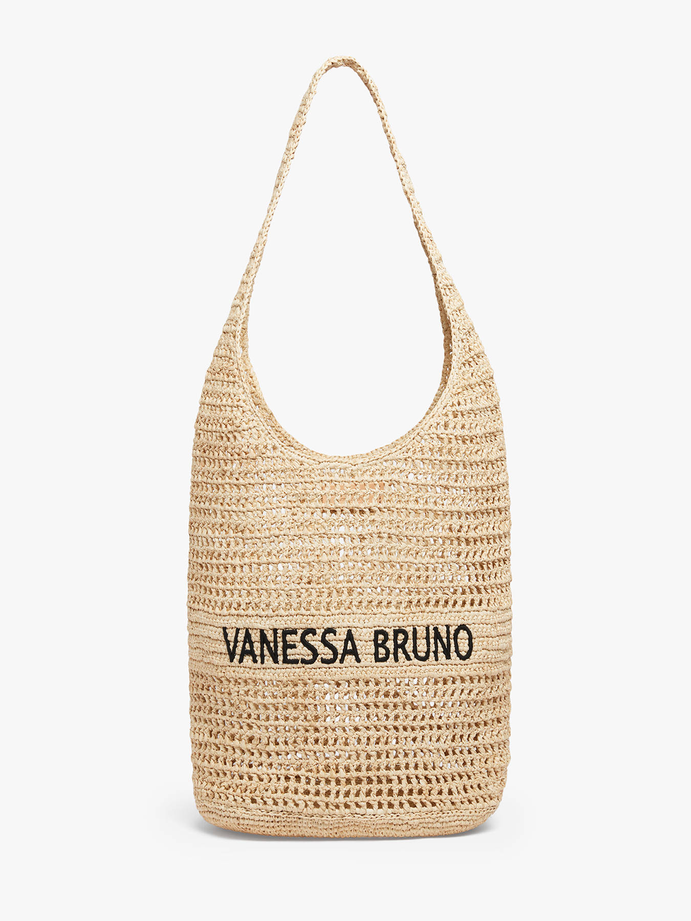 Sac porté épaule Vanessa Bruno HOBO LOGO sable noir en vente au ...