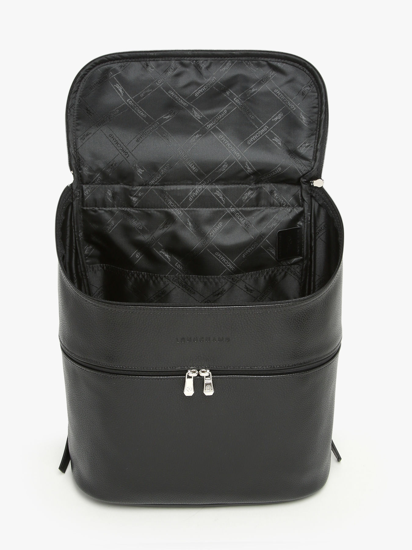Longchamp Le Foulonne Black Pebbled Leather Backpack Daypack Black Le Foulonne Leather Backpack Longchamp Le Foulonné  main image 3