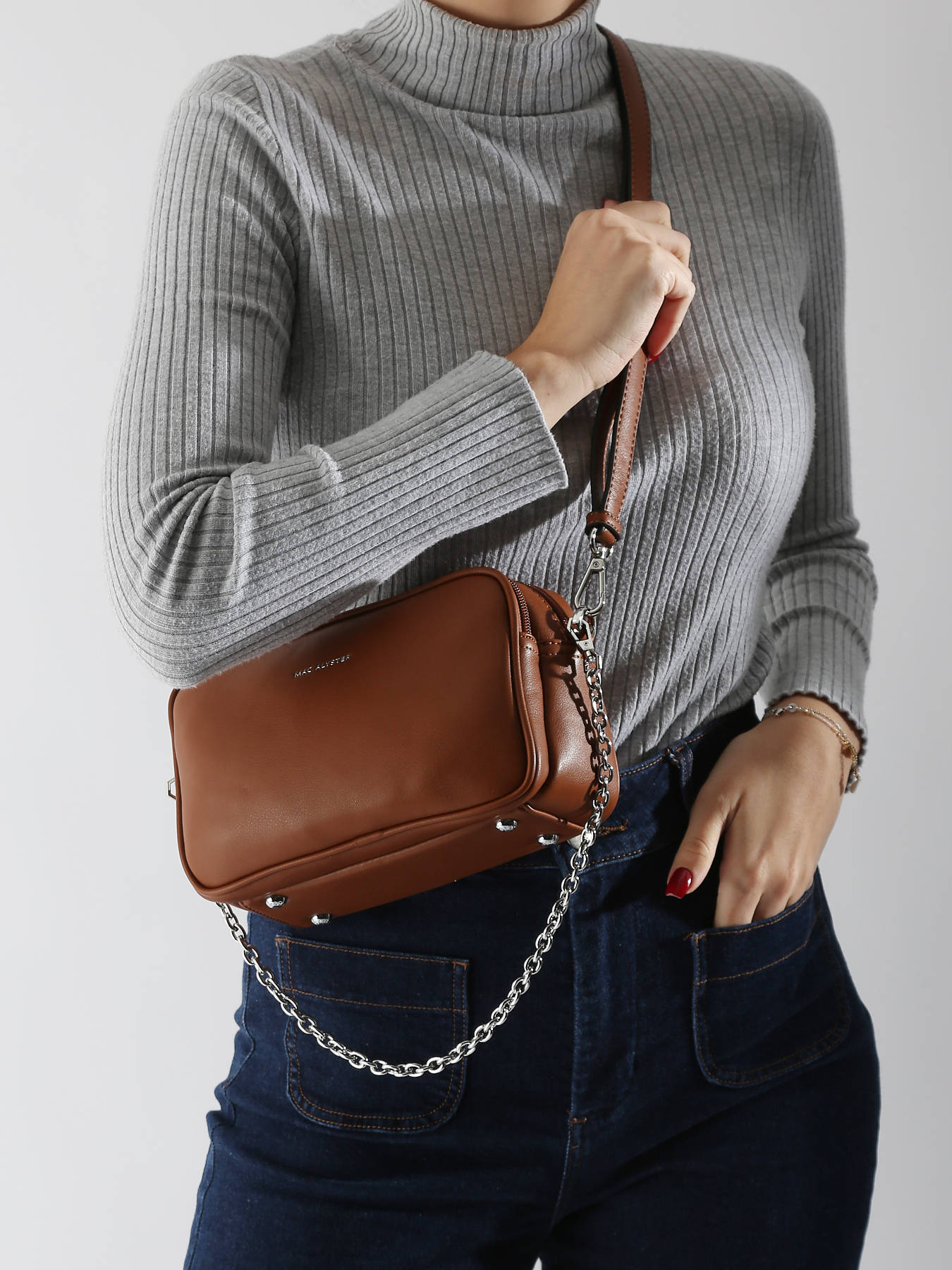 Promo: -50%] Sac bandoulière Mac Alyster KSI-335 cognac en vente