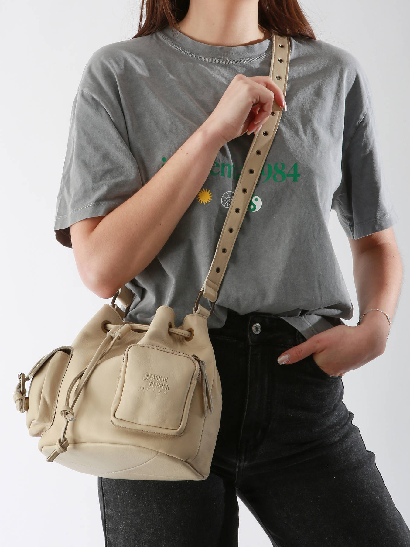 Basilic Pepper Sac BandouliÃ¨re Femme Style Cartable Basilic