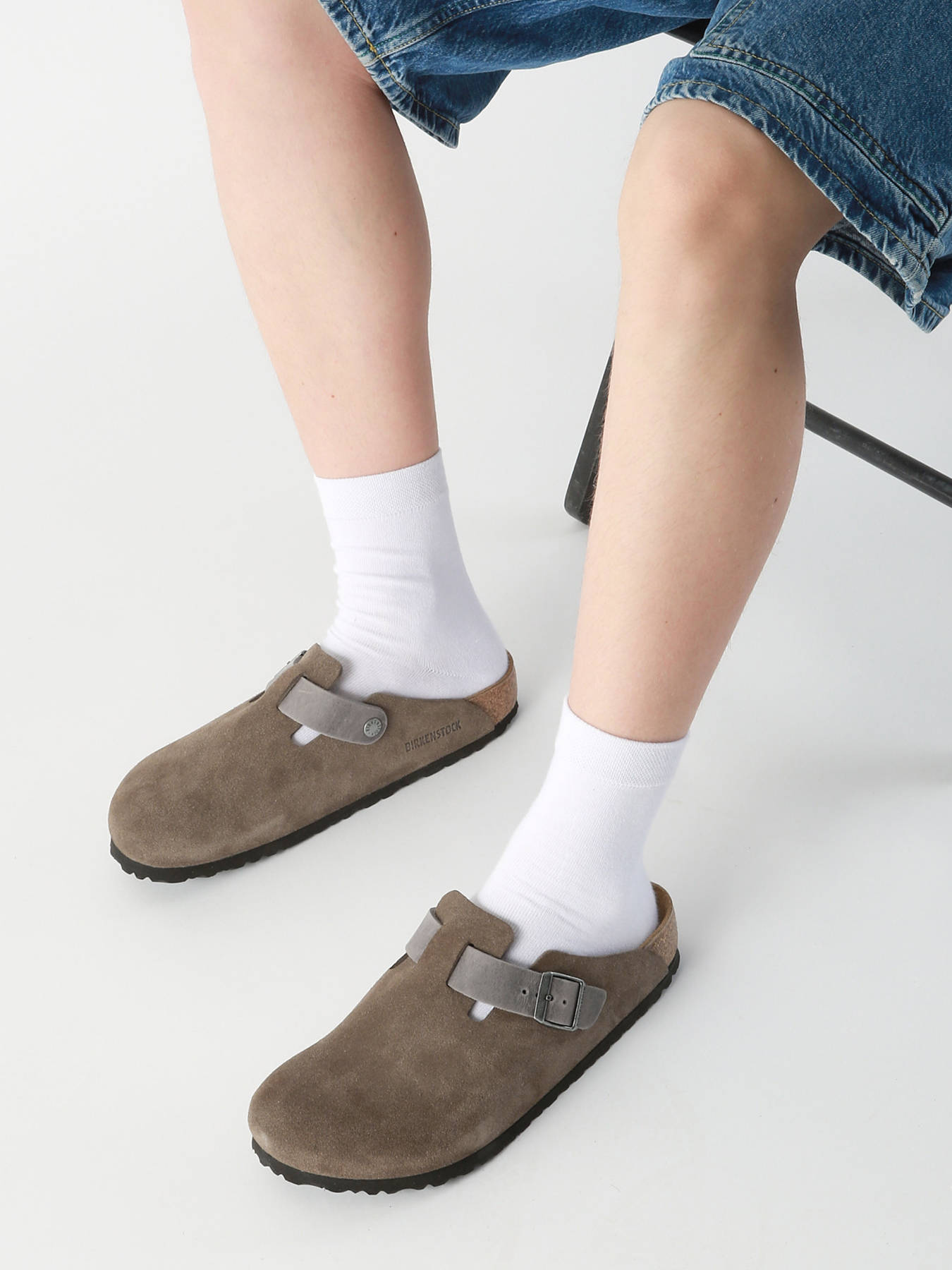 Birkenstock Mules Boston Concrete Gray best prices