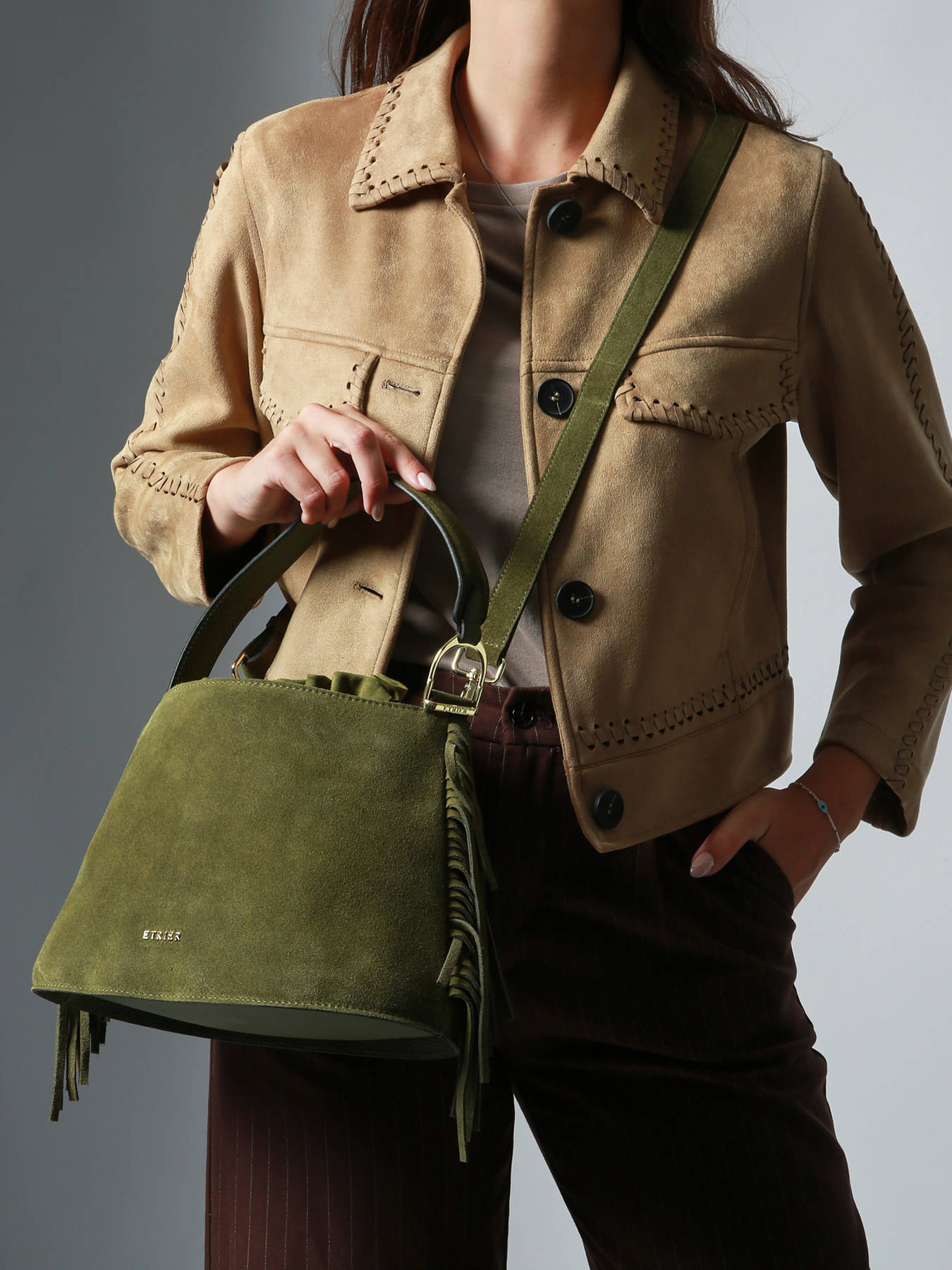 Sac bandoulière Etrier ECOU161M olive en vente au meilleur prix