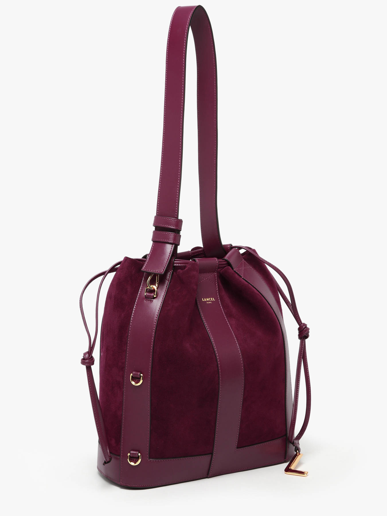 Sac Port paule Lancel ELLES M SUEDE Cassis En Vente Au Meilleur Prix