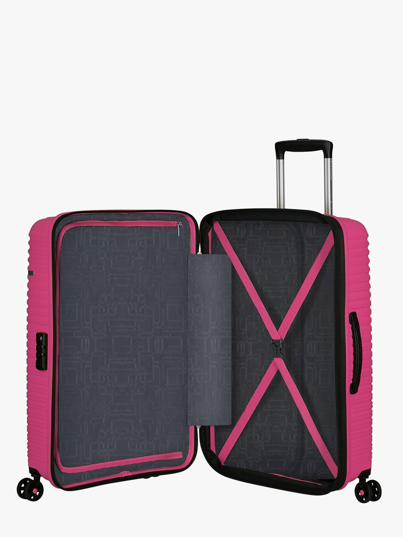 american tourister 26 inch 67 cm vision travel duffel bag 25 Suitcase - Medium Check-In Spinner button telescoping handle makes toting this duffel easy and comfortable while inline skate wheels Promo: -30%] American Tourister Hardside