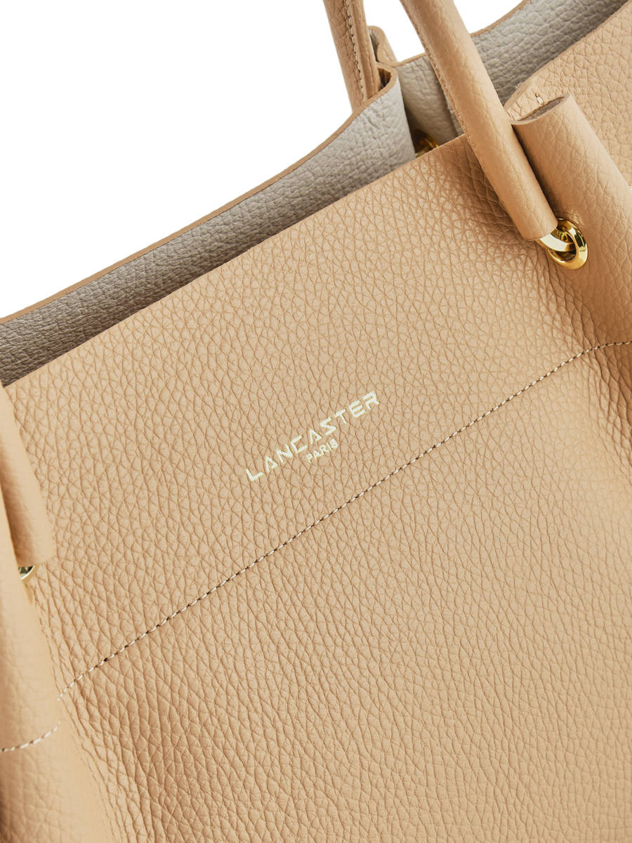 Sac Lancaster En Toile Et Cuir Marron - Multipoches, Anses Doubles - Parfait État