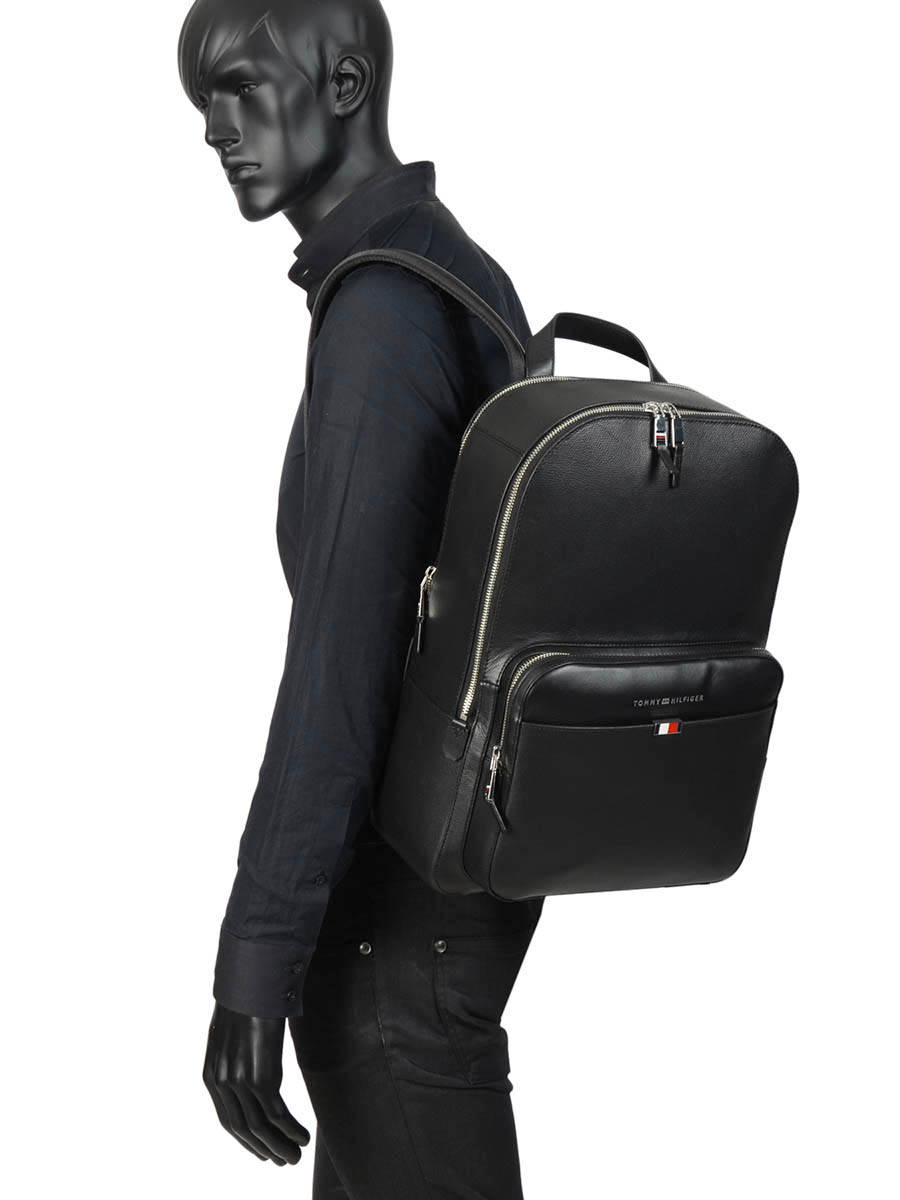 leather tommy hilfiger backpack