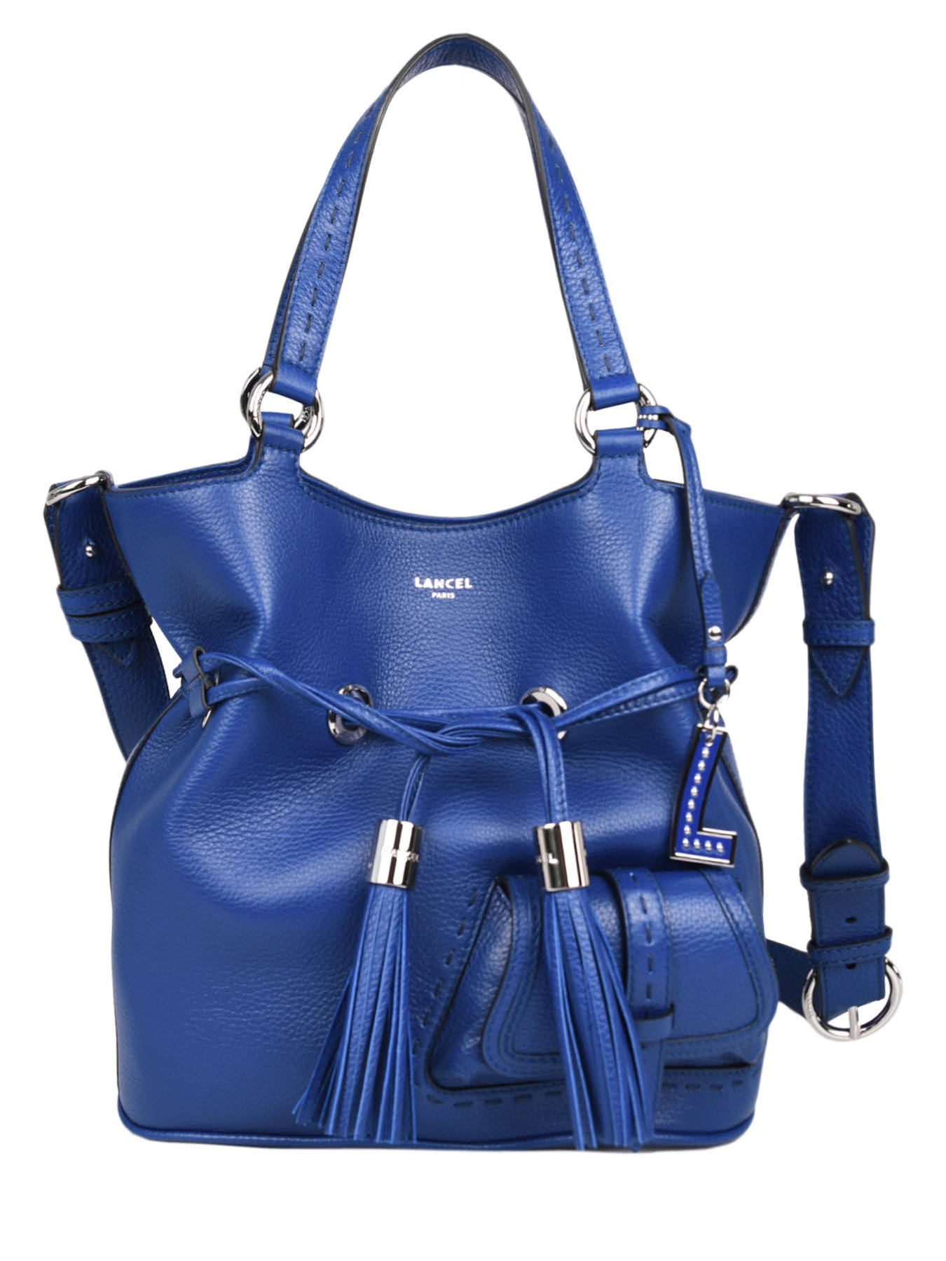 Sac port?� main Lancel A.10110 bleu electrique en vente au meilleur prix