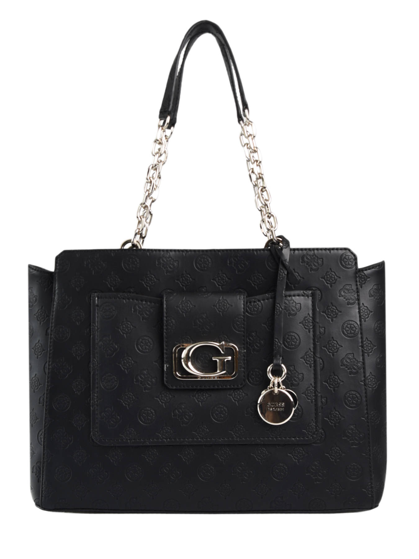 guess black leather shoulder bag