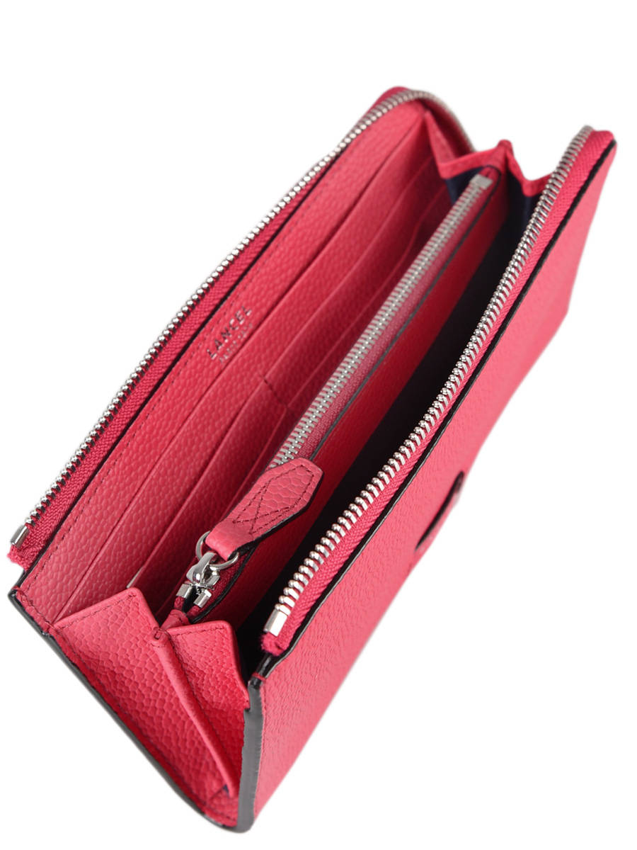 Portefeuille Lancel NINON SLIMZIP framboise en vente au meilleur prix