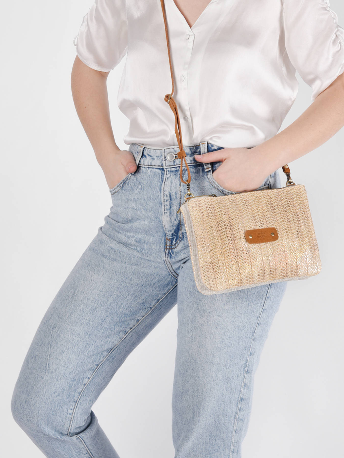 sac bandoulière camel daim