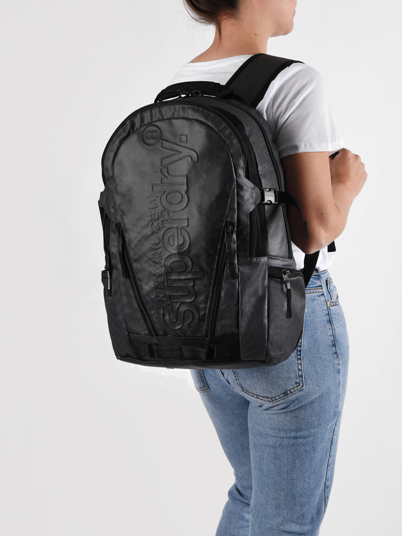 superdry leather backpack