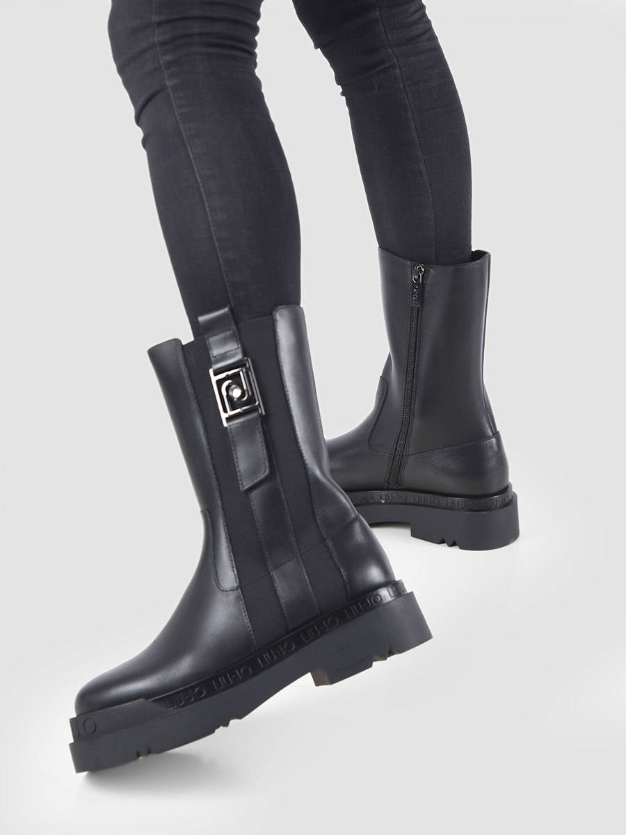 Liu Jo Ankle boots Pink 178 Bootie Calf Calf Black | The Little Green Bag