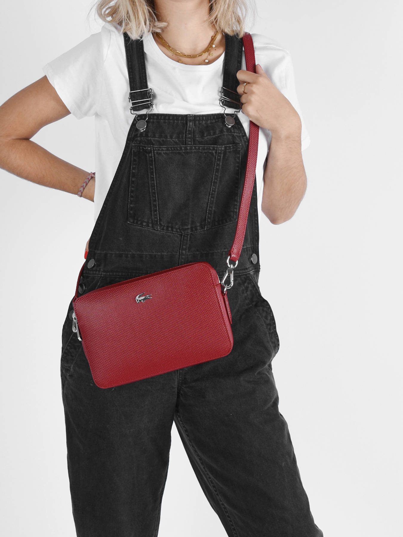 sac lacoste rouge bordeau