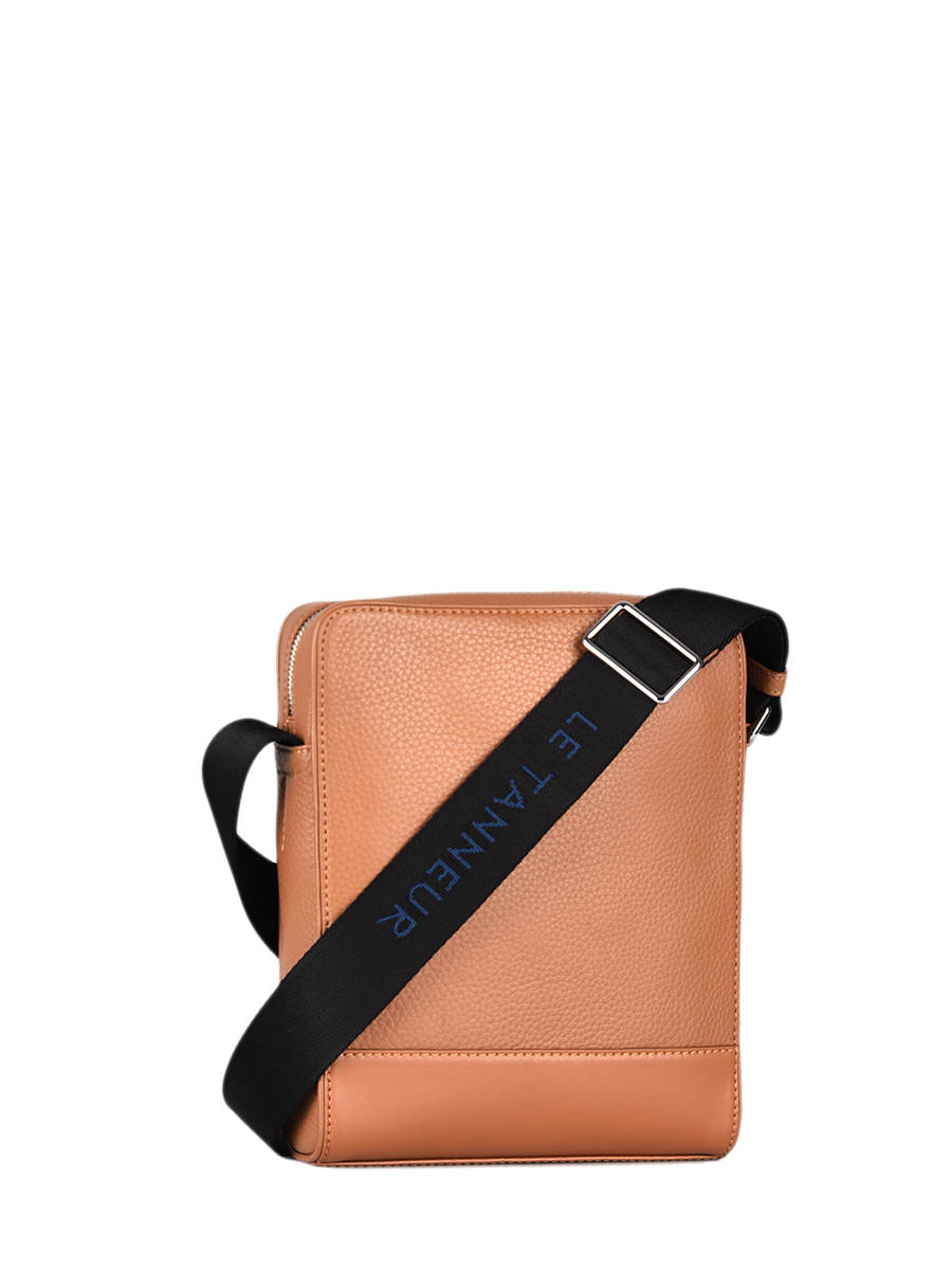 Adjustable crossbody strap in pebbled leather – Le Tanneur