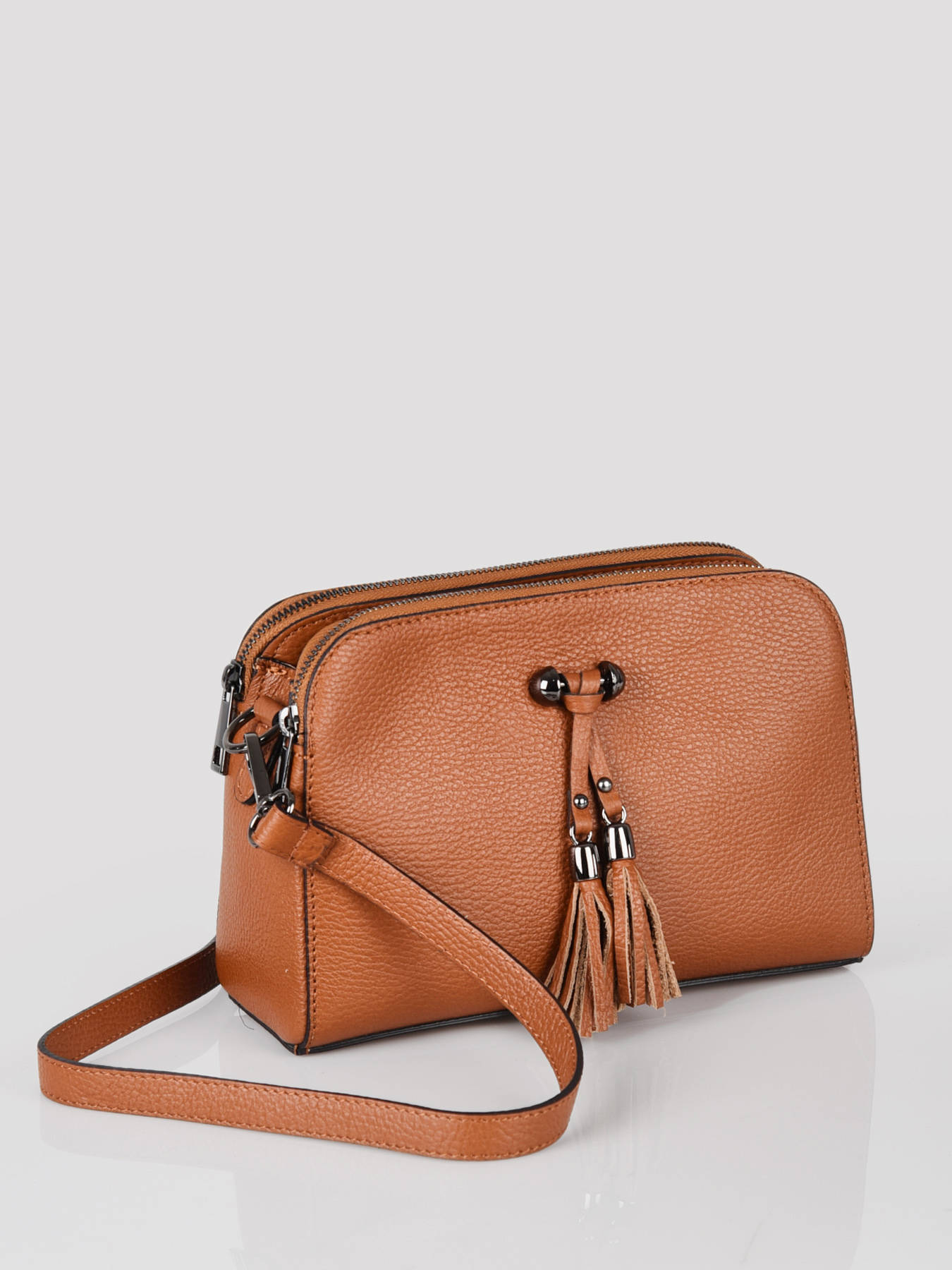 Sac Bandoulière Capoverso En Cuir - Marron - Taille Large - Fabriqué En Italie - Neuf Sans étiquette