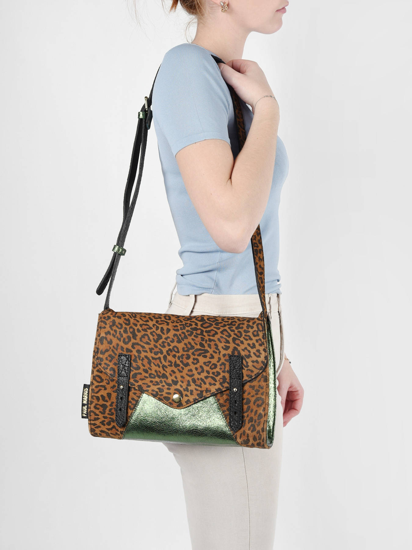 Bandoulière Réglable Imprimé Léopard Rose - Avec Breloque Pompon | Pour Sac à Main Et Ordinateur