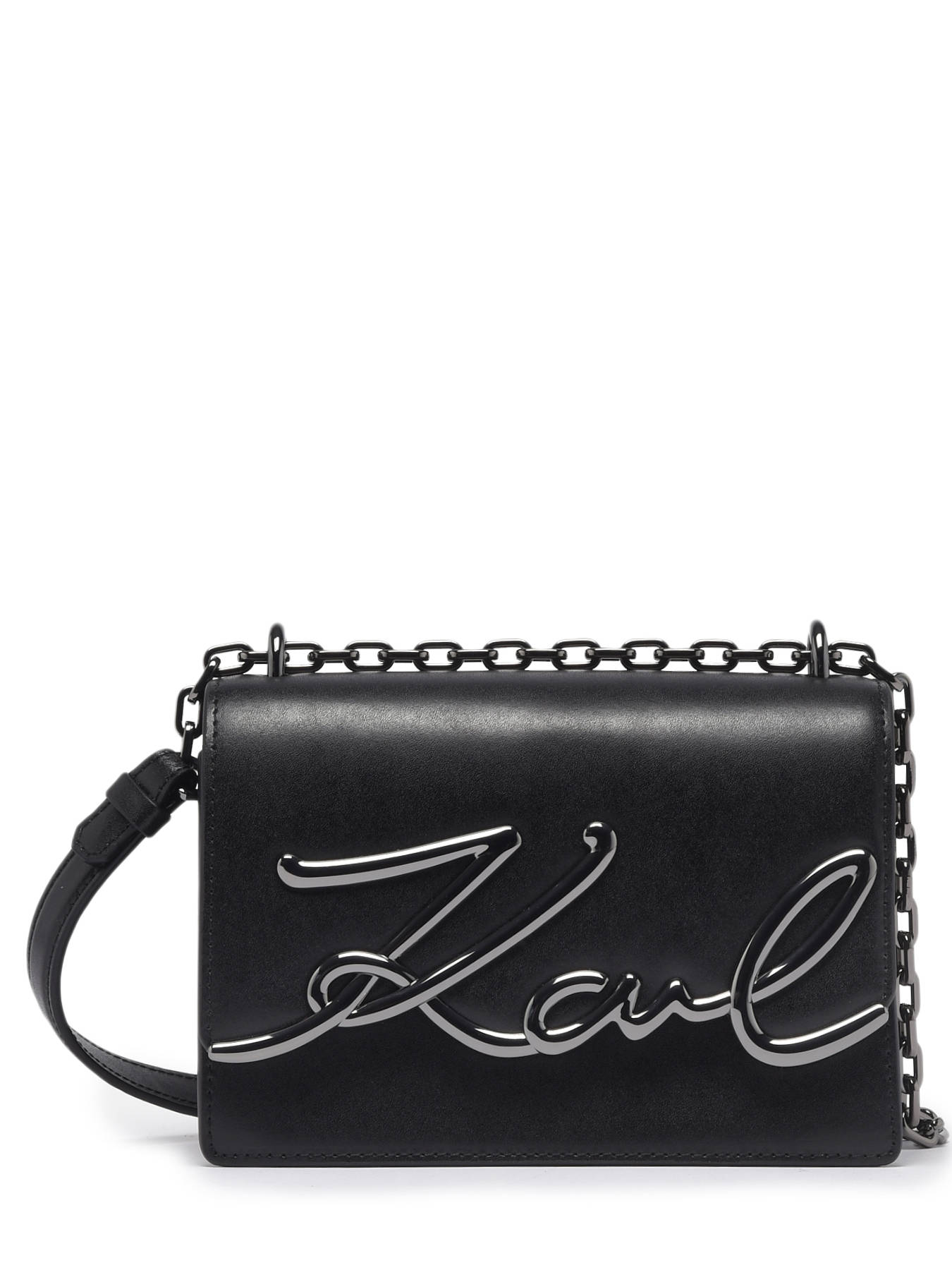 Étiquette pour bagage en cuir Cuir Karl Lagerfeld pour homme en coloris Noir Homme Sacs Sacs de voyage et valises 