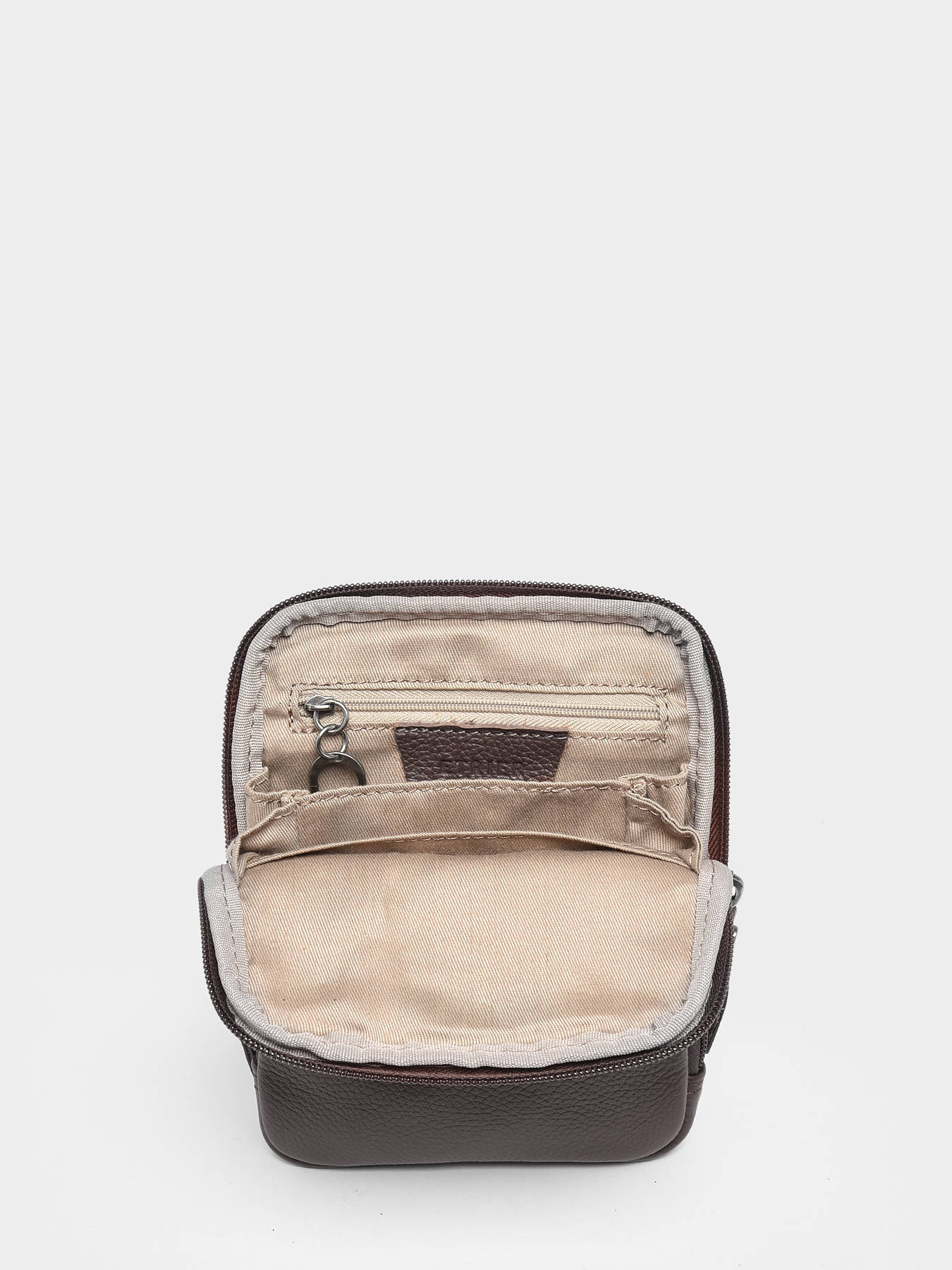Trousse de toilette en cuir anglais marron foncé, type 'Military