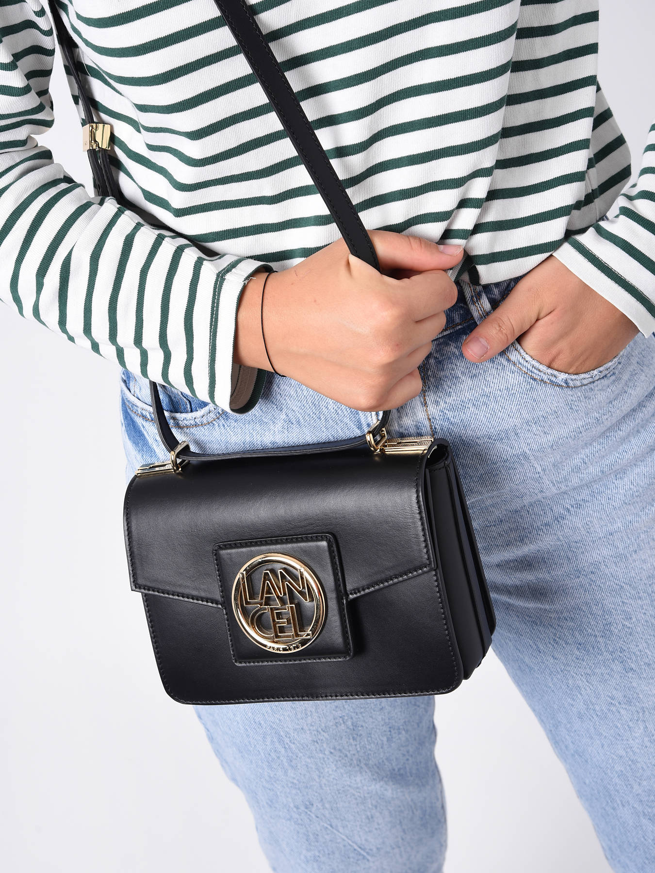 Sac bandoulière Lancel SAC RABAT S noir doré en vente au meilleur prix