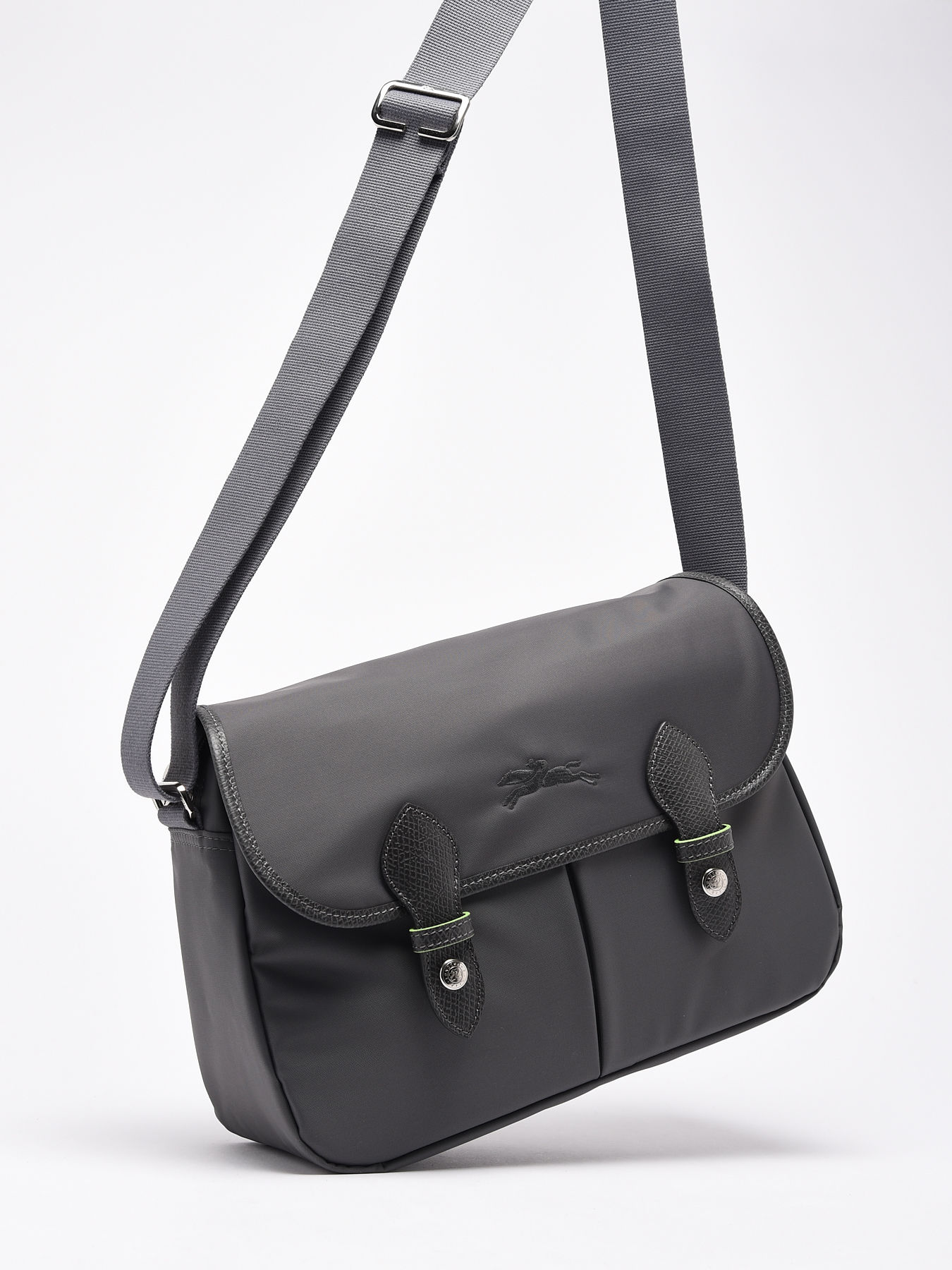 Longchamp Le Pliage - Cuir Crossbody Bag - Green In Black