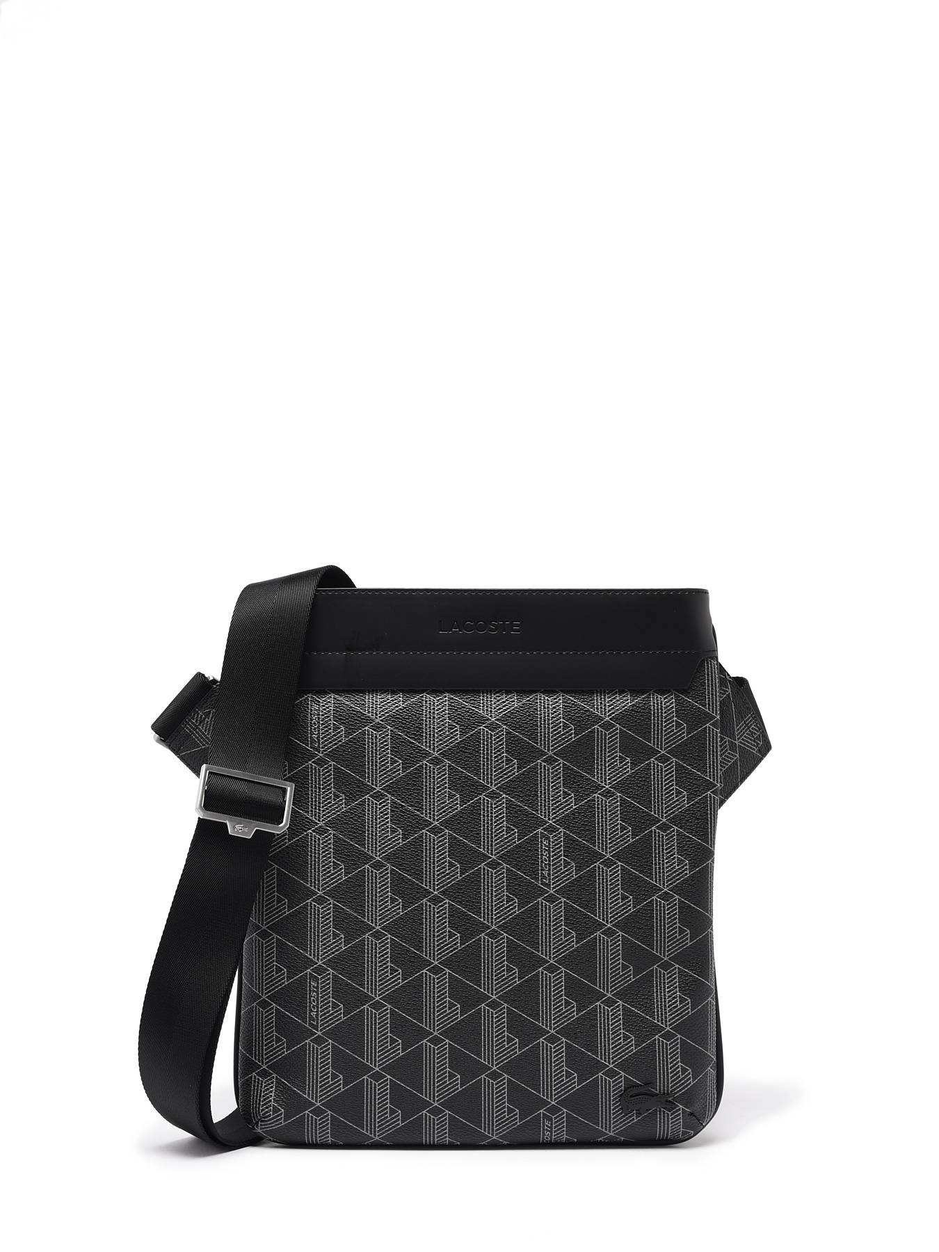 Lacoste Black 'the Blend Monogram Print' Crossbody Bag for Men