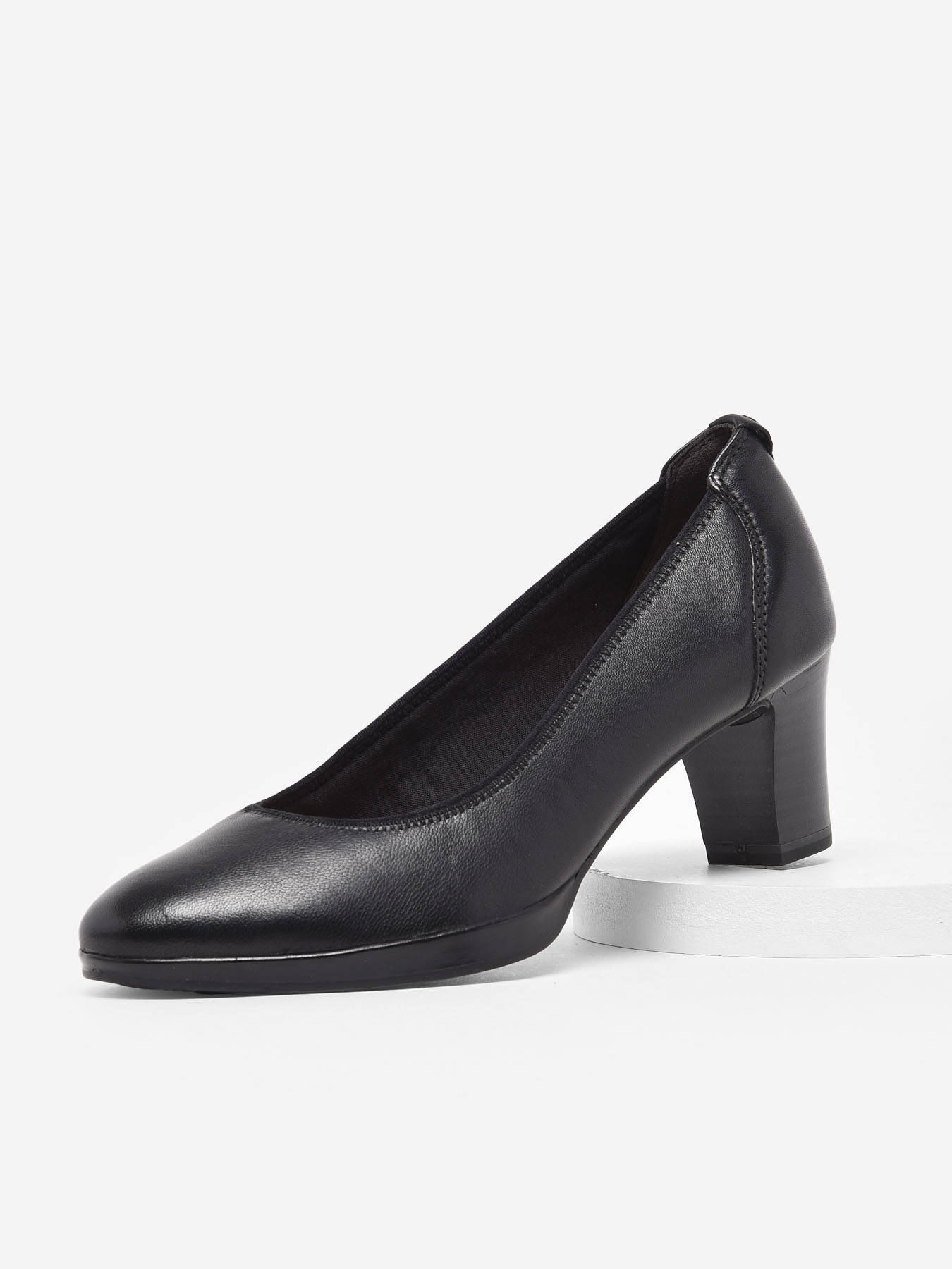 Tamaris Women's 1-22303-42 Leather Wedge Heel Pump Shoes Navy Blue