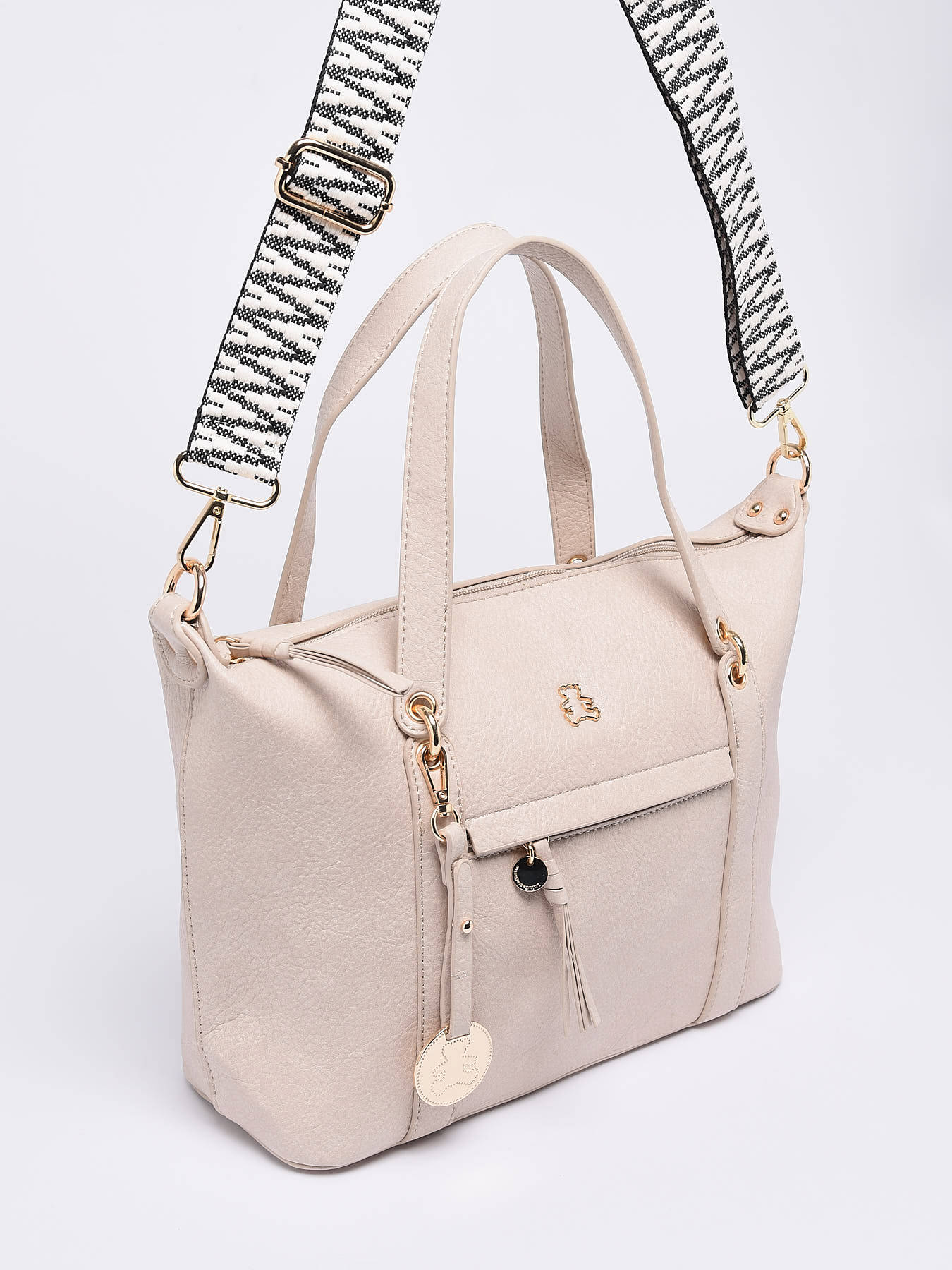 Sac port?� main Lulu Castagnette TAHINA craie en vente au meilleur prix