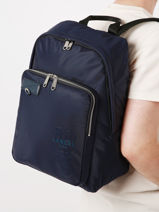 Backpack Leo 1 Compartment Lancel Blue leo A12679-vue-porte