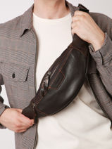 Sac Banane Foulonn� Cuir Etrier Marron foulonne EFOU722M-vue-porte