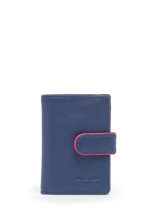 Card Holder Leather Hexagona Blue multico 227375