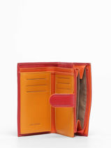 Wallet Leather Hexagona Red multico 227431-vue-porte