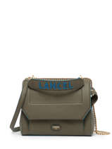 Medium Leather Ninon Shoulder Bag Lancel Green ninon A11747