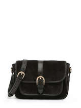 Suede Leather Frankie Crossbody Bag Vanessa bruno Black lune 56V40333