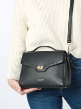 Shoulder Bag Milano Cosmos Leather Lancaster Black milano cosmos 55-vue-porte