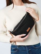 Sac Banane Le Cabas Coton Vanessa bruno Noir cabas 1V40902-vue-porte