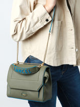 Medium Leather Ninon Shoulder Bag Lancel Green ninon A11747-vue-porte