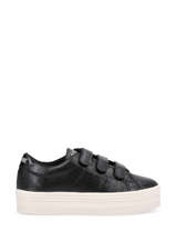 Velcro Sneakers Plato In Leather No name Black women AJP604B3