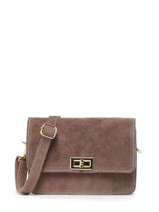 Crossbody Bag Velvet Leather Milano Brown velvet VE23061