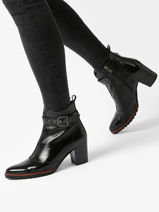 Heeled Boots Thais In Leather Dorking Black women D8300-vue-porte