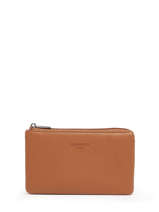 Coin Purse Leather Hexagona Brown confort 468321