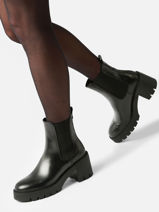 Heeled Chelsea Boots In Leather Tamaris Black women 41-vue-porte