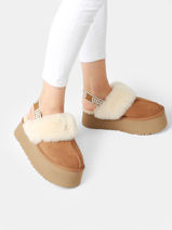 Slippers With Straps In Leather Ugg Brown women 1113474-vue-porte