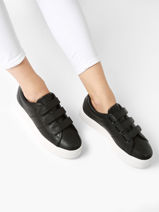 Velcro Sneakers Plato In Leather No name Black women AJP604B3-vue-porte