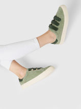 Velcro Sneakers Arcade In Leather No name Green women GFGE0466-vue-porte