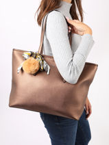 A4 Size  Shoulder Bag Grained Miniprix Brown grained 1-vue-porte